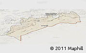 Shaded Relief Panoramic Map of Tata, lighten