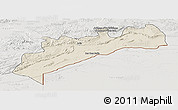 Shaded Relief Panoramic Map of Tata, lighten, semi-desaturated
