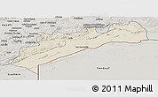 Shaded Relief Panoramic Map of Tata, semi-desaturated