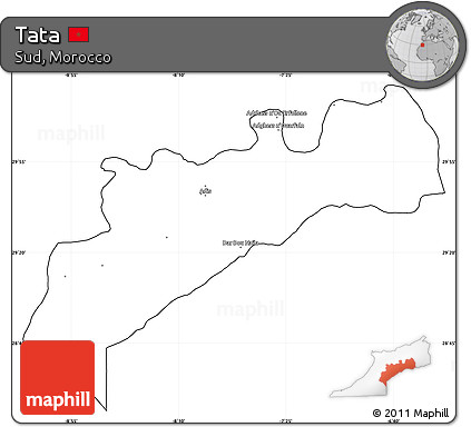 Blank Simple Map of Tata, cropped outside