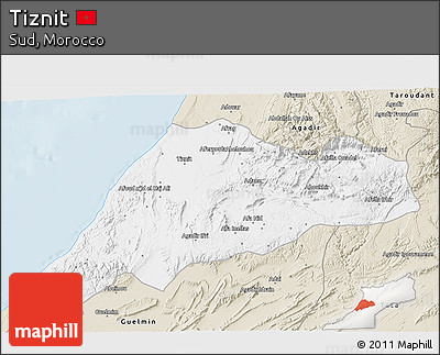 Classic Style 3D Map of Tiznit