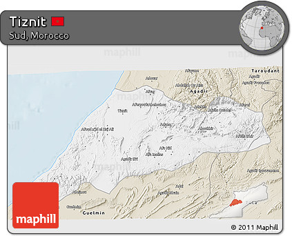 Classic Style 3D Map of Tiznit