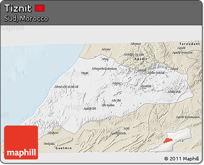 Classic Style 3D Map of Tiznit