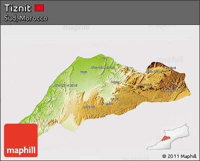 Physical 3D Map of Tiznit, cropped outside