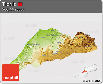 Physical 3D Map of Tiznit, cropped outside