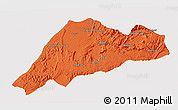 Political 3D Map of Tiznit, cropped outside