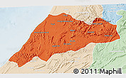 Political 3D Map of Tiznit, lighten