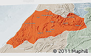 Political 3D Map of Tiznit, lighten, semi-desaturated