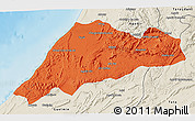 Political 3D Map of Tiznit, shaded relief outside