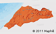 Political 3D Map of Tiznit, single color outside