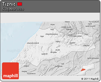 Silver Style 3D Map of Tiznit