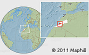 Savanna Style Location Map of Tiznit, highlighted parent region, within the entire country, hill shading