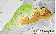 Physical Map of Tiznit, lighten, desaturated