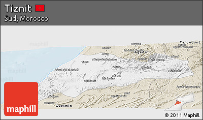 Classic Style Panoramic Map of Tiznit