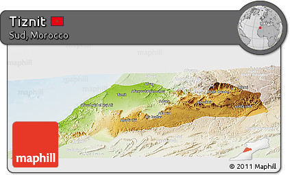 Physical Panoramic Map of Tiznit, lighten