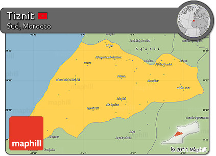 Savanna Style Simple Map of Tiznit