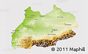 Physical 3D Map of Tensift, cropped outside