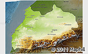 Physical 3D Map of Tensift, darken