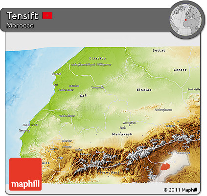 Physical 3D Map of Tensift