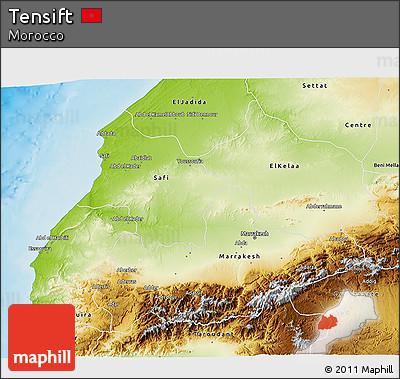 Physical 3D Map of Tensift