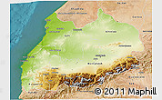 Physical 3D Map of Tensift, satellite outside