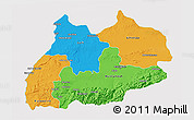 Political 3D Map of Tensift, cropped outside