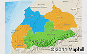 Political 3D Map of Tensift, shaded relief outside