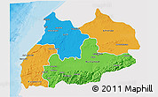 Political 3D Map of Tensift, single color outside