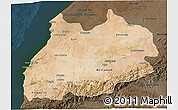 Satellite 3D Map of Tensift, darken