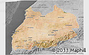 Satellite 3D Map of Tensift, desaturated