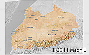 Satellite 3D Map of Tensift, lighten, desaturated