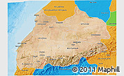 Satellite 3D Map of Tensift, political outside