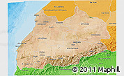 Satellite 3D Map of Tensift, political shades outside
