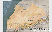 Satellite 3D Map of Tensift, semi-desaturated