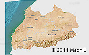 Satellite 3D Map of Tensift, single color outside