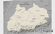 Shaded Relief 3D Map of Tensift, darken, desaturated