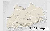 Shaded Relief 3D Map of Tensift, lighten, desaturated