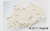 Shaded Relief 3D Map of Tensift, lighten, semi-desaturated