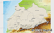 Shaded Relief 3D Map of Tensift, physical outside