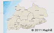 Shaded Relief 3D Map of Tensift, single color outside