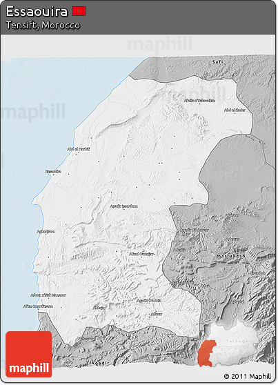 Gray 3D Map of Essaouira