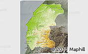 Physical 3D Map of Essaouira, darken, semi-desaturated