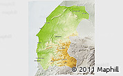 Physical 3D Map of Essaouira, lighten, semi-desaturated