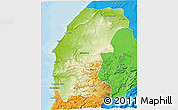 Physical 3D Map of Essaouira, political outside