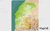 Physical 3D Map of Essaouira, satellite outside