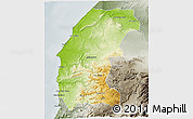 Physical 3D Map of Essaouira, semi-desaturated