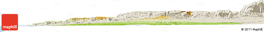 Physical Horizon Map of Essaouira, shaded relief outside