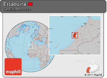 Gray Location Map of Essaouira