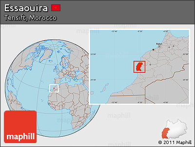 Gray Location Map of Essaouira