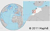 Gray Location Map of Essaouira, highlighted country, within the entire country